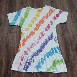 Vintage Leisure Life Cotton Nightgown‎ Ruffle Paint One Size 80's